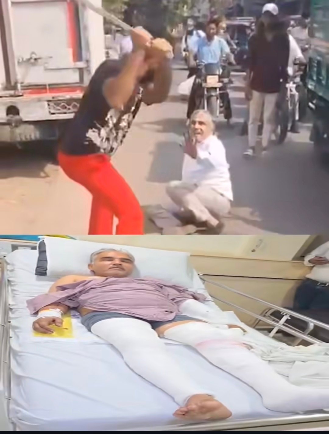 दिल्ली में सड़क पर बुजुर्ग की बेरहमी से पिटाई — संपत्ति विवाद से जुड़ा मामला, आरोपी फरार