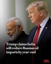 India to sharply cut Russian oil imports by year-end, says US President Donald Trump